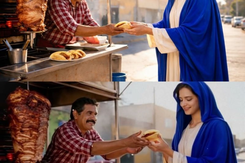  Un taquero pobre atendió a una clienta sin cobrar… pero era la Virgen María en persona.