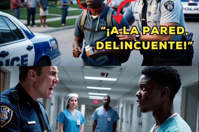 Policía RACISTA HUMILLA a joven por su COLOR… sin saber que le salvaría la vida a su esposa
