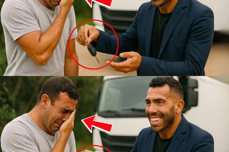 CARLOS TÉVEZ LE DIO UN CAMIÓN NUEVO AL CAMIONERO QUE LO PERDIÓ TODO – HISTORIA CONMOVEDORA –