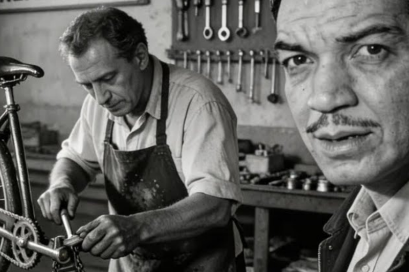 Cantinflas vio herrero reparando BICICLETAS GRATIS a repartidores—cómo sobrevivía lo PARTIÓ