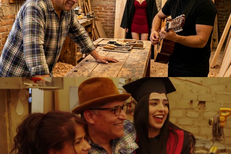 Carpintero se rompe en llanto al escuchar el corrido que le dedicó su hermosa hija falsa