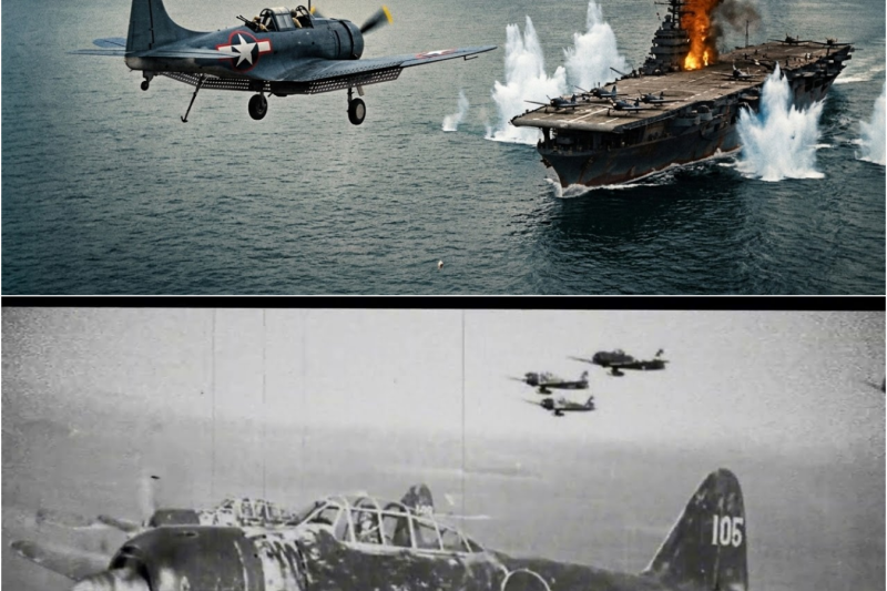 Bombardero “lento” intocable para los japoneses: su piloto abatió 3 Zeros y hundió su portaaviones