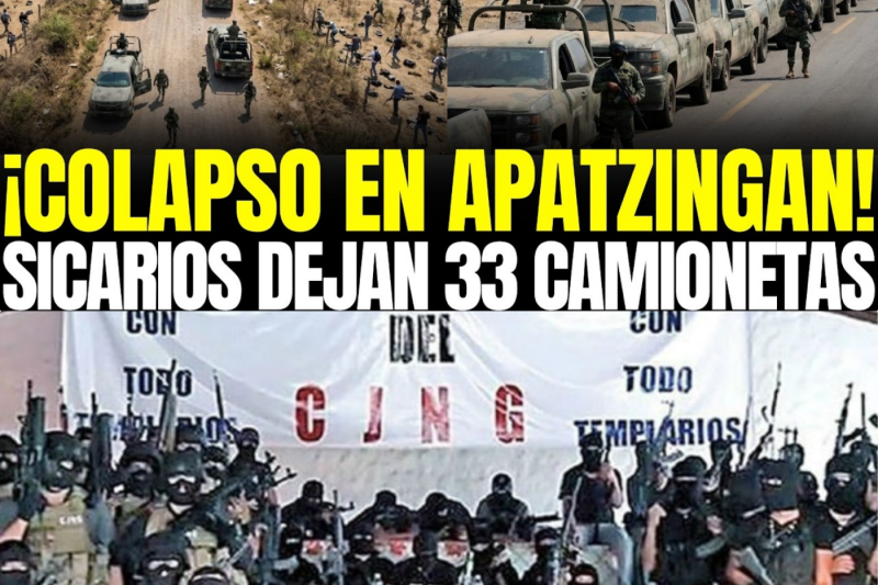 ¡COLAPSO en APATZINGÁN! HUYEN 154 SICARIOS del CJNG y DEJAN 33 CAMIONETAS ARMADAS