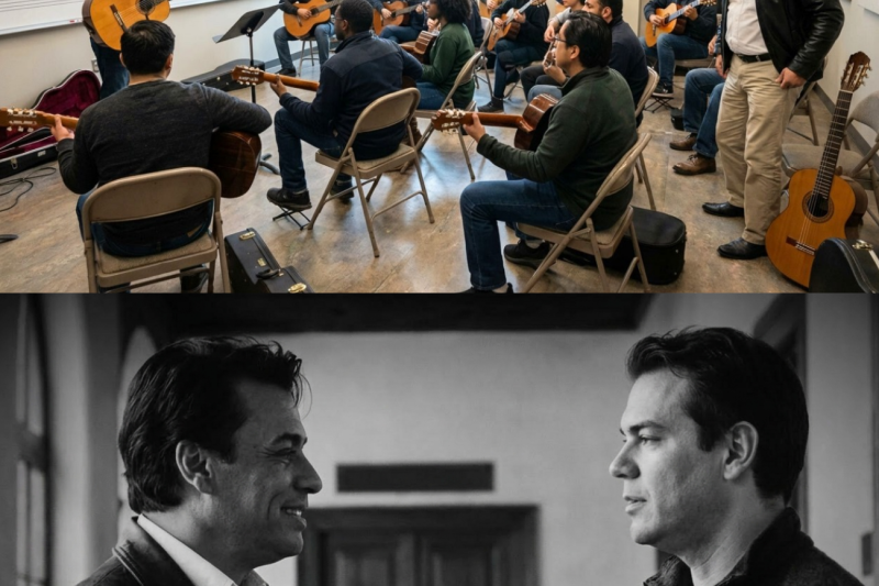 El Instructor de Guitarra Desafió al “Alumno del Fondo” a Demostrar — Era Juan Gabriel en la Clase