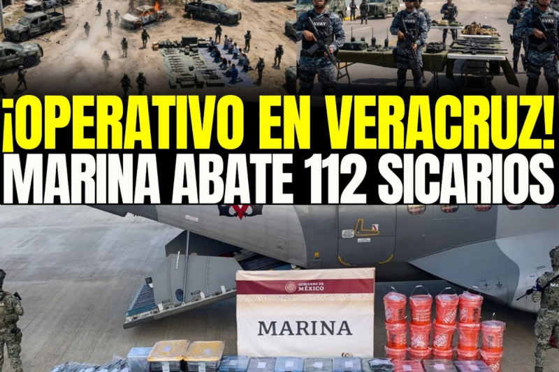 ¡OPERATIVO MASIVO en VERACRUZ! MARINA ABATE 112 SICARIOS y DECOMISA ARSENAL