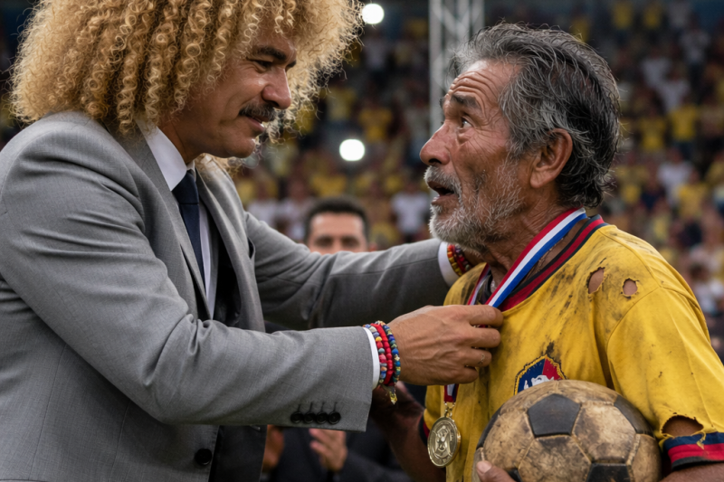 Mientras todos aplaudían a la estrella, el hombre que lo salvó de la ruina observaba desde las sombras, olvidado y en la pobreza. El evento dio un giro impactante cuando el premiado tomó el micrófono: “La vida no siempre es justa con los buenos”.