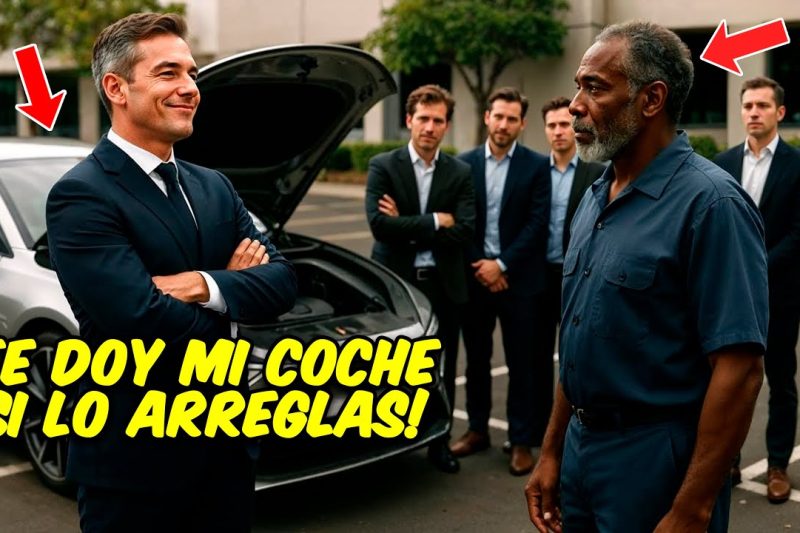 CEO se Burla: “Arregla Eto Y Mi Coche Es Tuyo” — Se queda helado cuando el conserje negro lo logra.