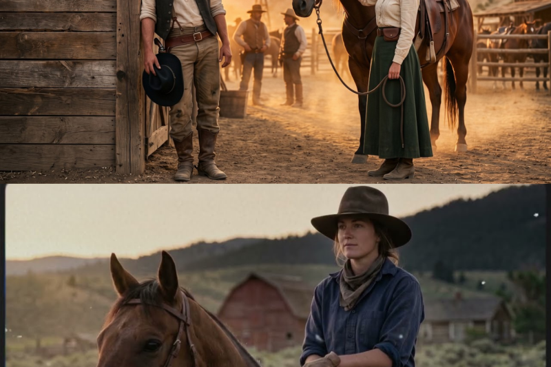 She was working with her horses before he finished introducing himself; she forgot what she was g…