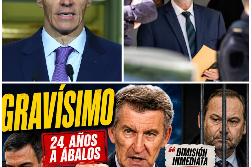 El Terremoto Político del Siglo: Feijóo Exige la Dimisión Inmediata de Pedro Sánchez Tras la Histórica Condena de 24 Años a Ábalos