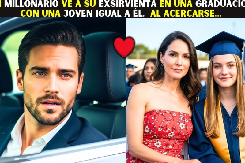 UN MILLONARIO VE A SU EXSIRVIENTA EN UNA GRADUACIÓN CON UNA JOVEN IGUAL A ÉL AL ACERCARSE…