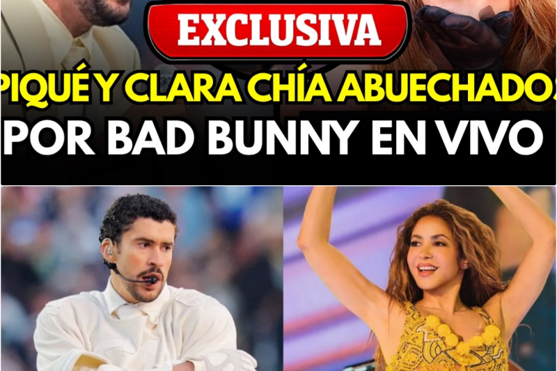 ¡Brutal abucheo en Barcelona! Bad Bunny expone a Gerard Piqué y Clara Chía en pleno concierto tras lanzar un demoledor mensaje en apoyo a Shakira