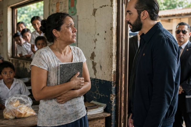 Una maestra rural desafió al presidente frente a sus alumnos: “Venga a ver la verdad”, y el convoy llegó sin avisar