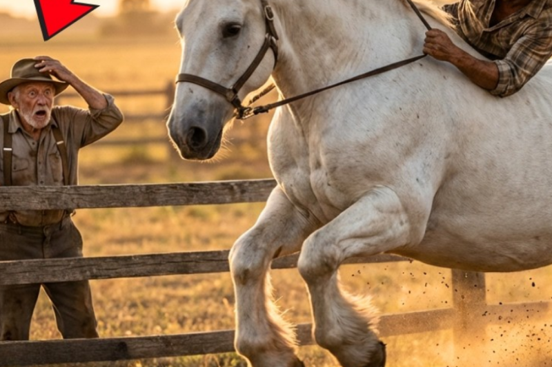 Granjero expulsa a su hijo cuando aún era un niño… años después un caballo blanco gigante cruza sus tierras