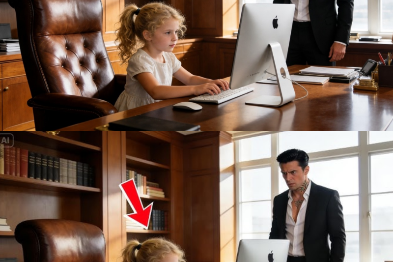 “¿Quién te dejó entrar?” El jefe de la mafia se quedó paralizado al ver a una niña pequeña en su ordenador.