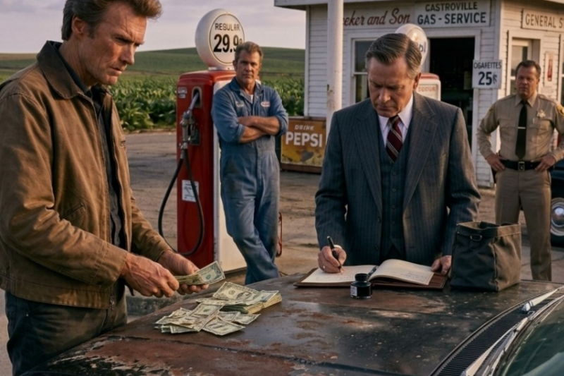 Sheriff CIERRA Gasolinera con Candado Frente a Clint Eastwood… Nadie Esperaba Su Reacción