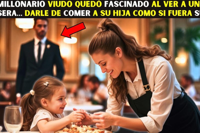 ❤️MILLONARIO VIUDO QUEDÓ FASCINADO AL VER A UNA MESERA… DARLE DE COMER A SU HIJA COMO SI FUERA SUYA