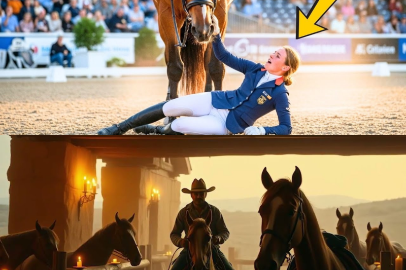 ELLA CAYÓ EN MEDIO DE LA COMPETENCIA — ¡PERO LO QUE HIZO EL CABALLO EMOCIONÓ A TODO EL PÚBLICO!