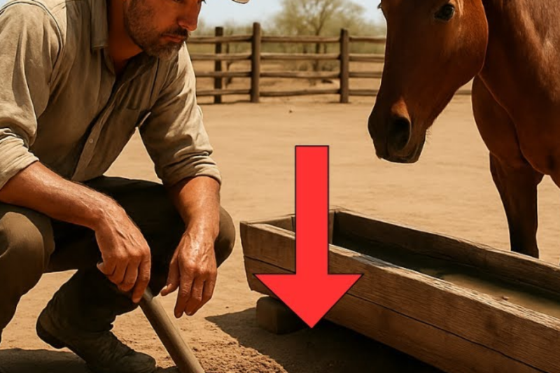 El ranchero notó que su caballo rechazaba el agua… hasta que cavó bajo el abrevadero
