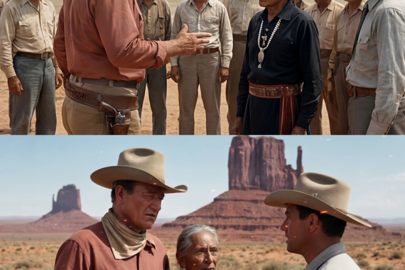 John Wayne sorprendió al jefe de equipo maltratando a un extra nativo americano en Utah en 1956, él se interpuso entre ellos.