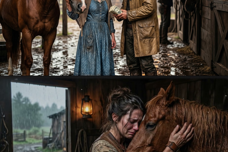 Ella no podía quedarse con su caballo, cowboy lo compró y dijo: “Ahora los dos te pertenecemos a ti”