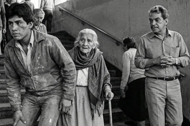 Joven de 23 cargaba ancianos 60 escalones gratis—Cantinflas supo por qué y se QUEBRÓ