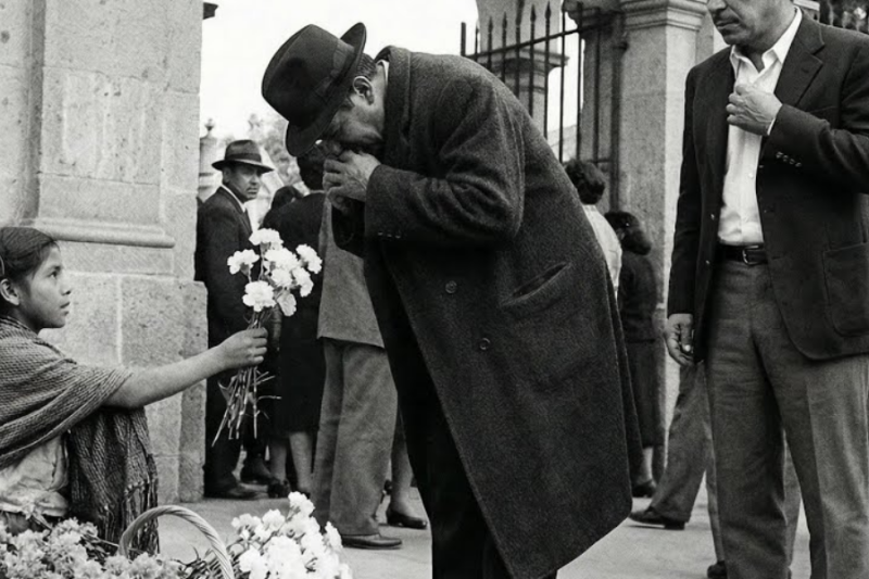 Niña de 10 años daba flores gratis en cementerio—Cantinflas preguntó por qué y se QUEBRÓ
