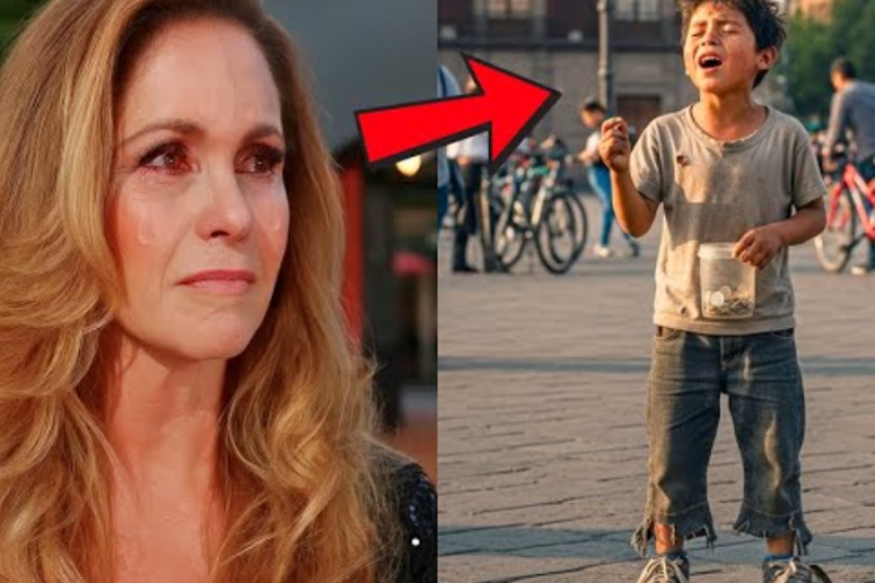 La cantante Lucero Hogaza SE ARRODILLA LLORANDO al escuchar a un niño CANTAR POR PAN en la plaza…