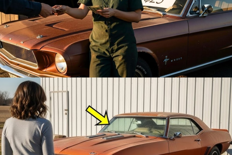 “La mecánica sin clientes compró un Ford Mustang por $100… y se dio cuenta de que alguien la seguía