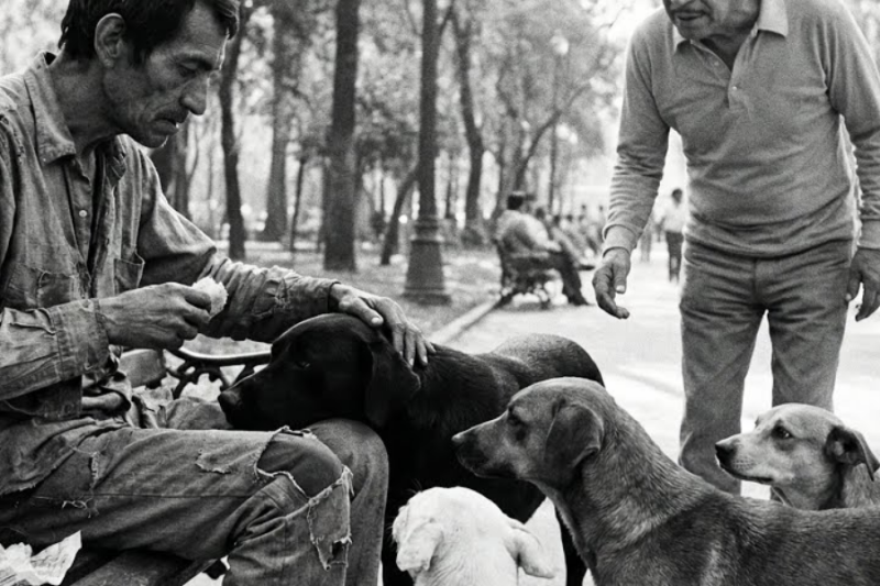 Hombre hambriento alimentó perros con su comida—Cantinflas supo por qué y se DESTROZÓ