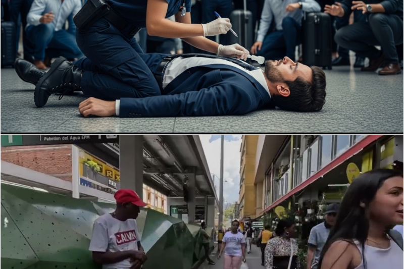 Magnate de EE. UU. colapsa en aeropuerto y joven colombiana lo salva con un bolígrafo