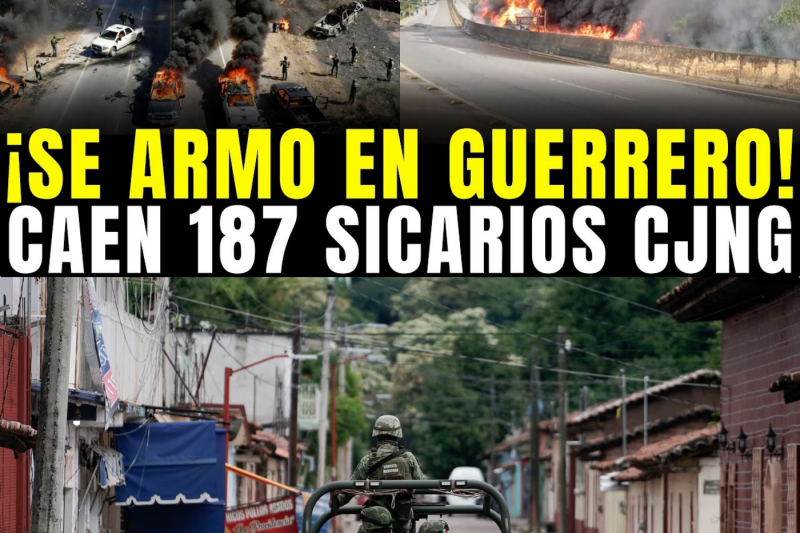 ¡INFIERNO en GUERRERO! MARINOS ACABAN 30 TROKAS NARCO y 187 SICARIOS del CJNG
