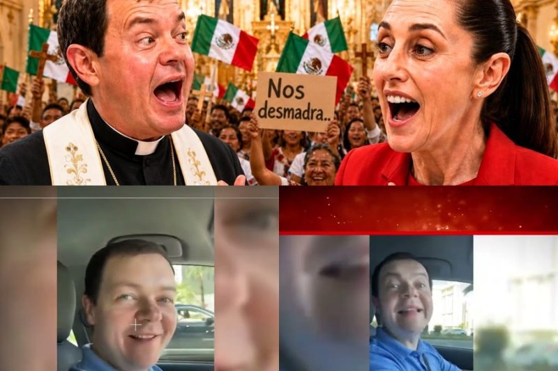 ¡Inédito! Claudia Sheinbaum rompe el protocolo y estalla en carcajadas con el brutal y honesto sermón del Padre Adam Kotas.