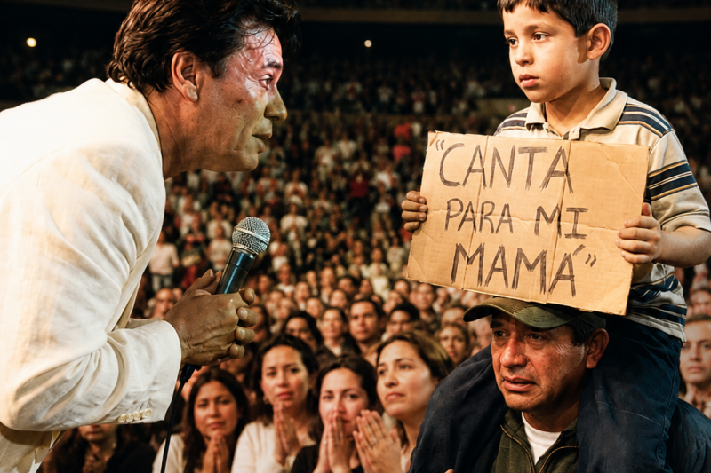 Juan Gabriel SE QUEDÓ PARADO Cuando un Niño Levantó un Cartel — Lo que Hizo Después SACUDIÓ el MSG