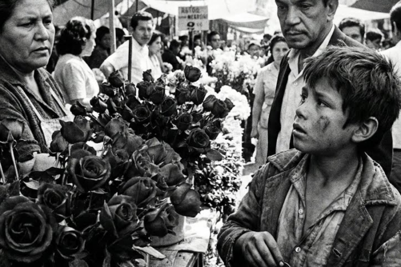 Un niño de calle gastó sus ÚNICOS 8 pesos en rosa—Cantinflas descubrió para quién y LLORÓ