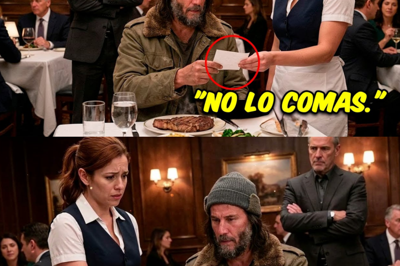 Keanu Reeves Va De Incógnito, Pide Un Bistec, Una Camarera Le Da Una Nota Impactante.