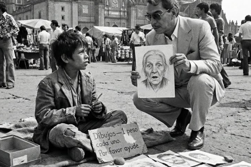 Un niño de 10 años vendía ARTE extraordinario en la calle—Cantinflas lo vio y se IMPACTÓ
