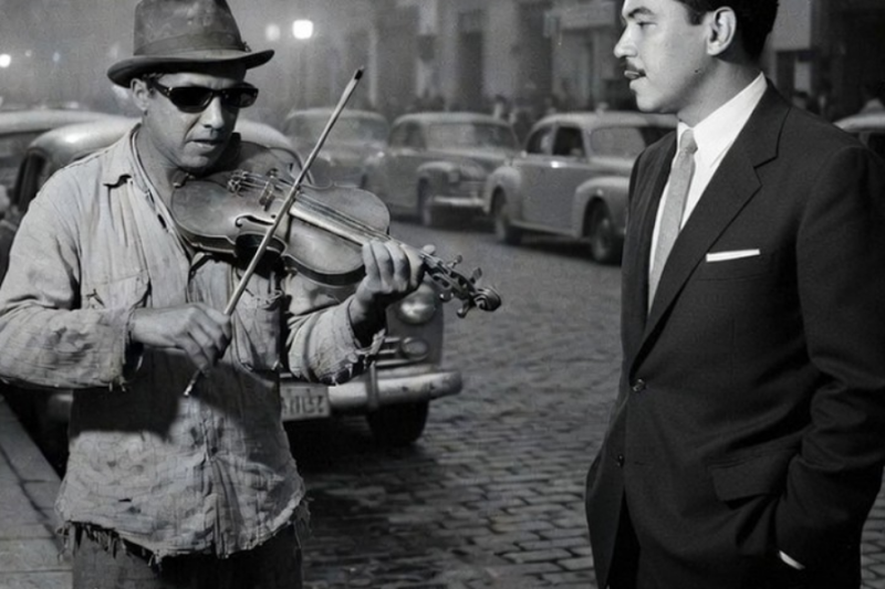 El día que CANTINFLAS se detuvo por un VIOLINISTA CIEGO… y lo que hizo CAMBIÓ su destino