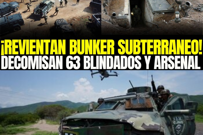 GAFE REVIENTA BÚNKER SUBTERRÁNEO del CJNG en JALISCO: DECOMISAN 63 MONSTRUOS BLINDADOS y ARSENAL