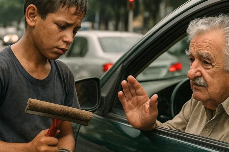 Niño Limpiavidrios es humillado en un semáforo — José Mujica baja la ventanilla y su frase apaga