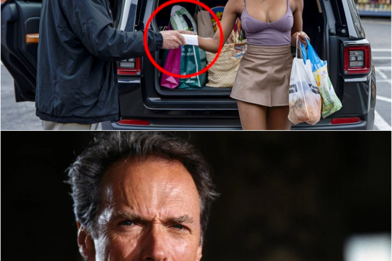 Joven negra ayuda a Clint Eastwood con sus compras; él le da una nota y ella rompe en lágrimas!