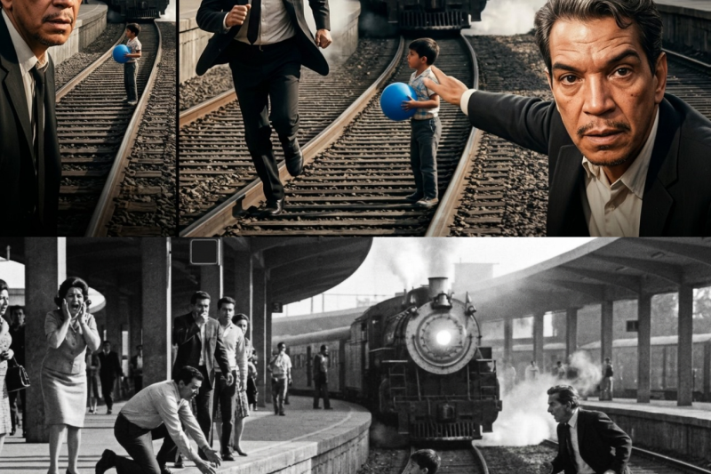 Niño cayó a VÍAS con tren a 50 metros—Cantinflas tuvo 30 segundos para salvarlo y casi MURIÓ