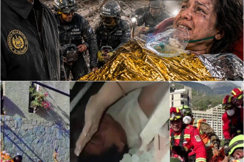 Héroes entre los escombros: Los conmovedores testimonios de los sobrevivientes rescatados en Venezuela que lloran y agradecen el apoyo humanitario enviado por el presidente Nayib Bukele