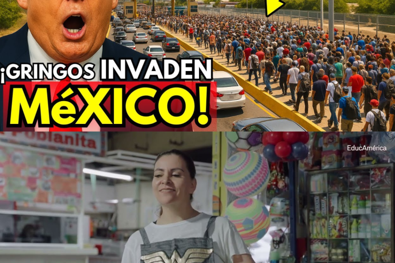 Una enorme caravana de estadounidenses está cruzando la frontera hacia México para hacer compras masivas y lo más impactante es que muchos aseguran entrar sin visa ni permisos especiales VL