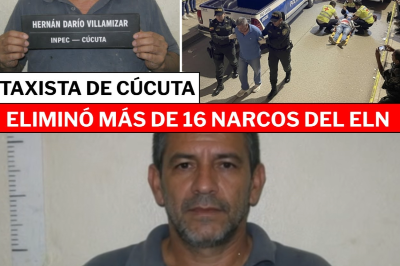 Lo que parecía la vida común de un simple taxista escondía una historia digna de película criminal: Hernán Darío Villamizar habría perseguido y enfrentado a más de 16 presuntos narcos vinculados al ELN, convirtiéndose en el hombre más temido por las redes ilegales de la frontera VL