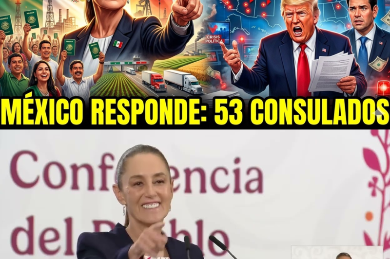 Sheinbaum responde a Trump: ¡EE.UU. entra en pánico por los 53 consulados! VL