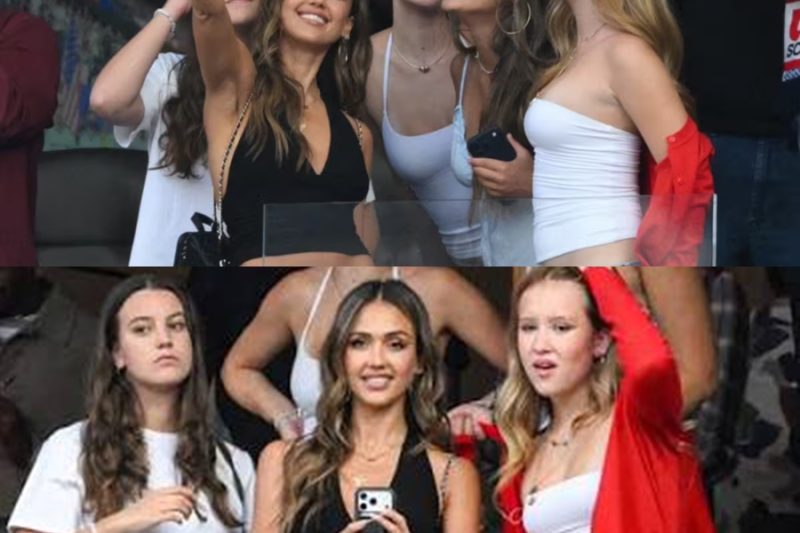 ¿Pacto con el tiempo? La impactante selfie de Jessica Alba con sus hijas en el Mundial que confunde a las redes sociales