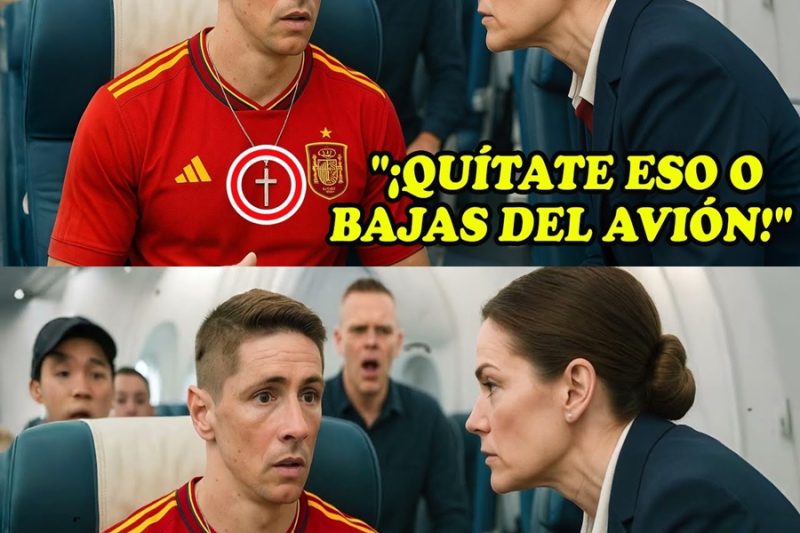 Azafata discrimina a Fernando Torres por su colgante en primera clase, y su reacción sorprende a tod