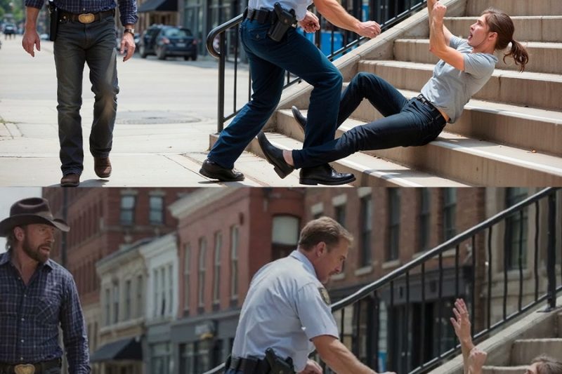 Un Policía Empujó A La Hija De Chuck Norris Por Las Escaleras — No Sabía Quién Estaba Detrás De Ella